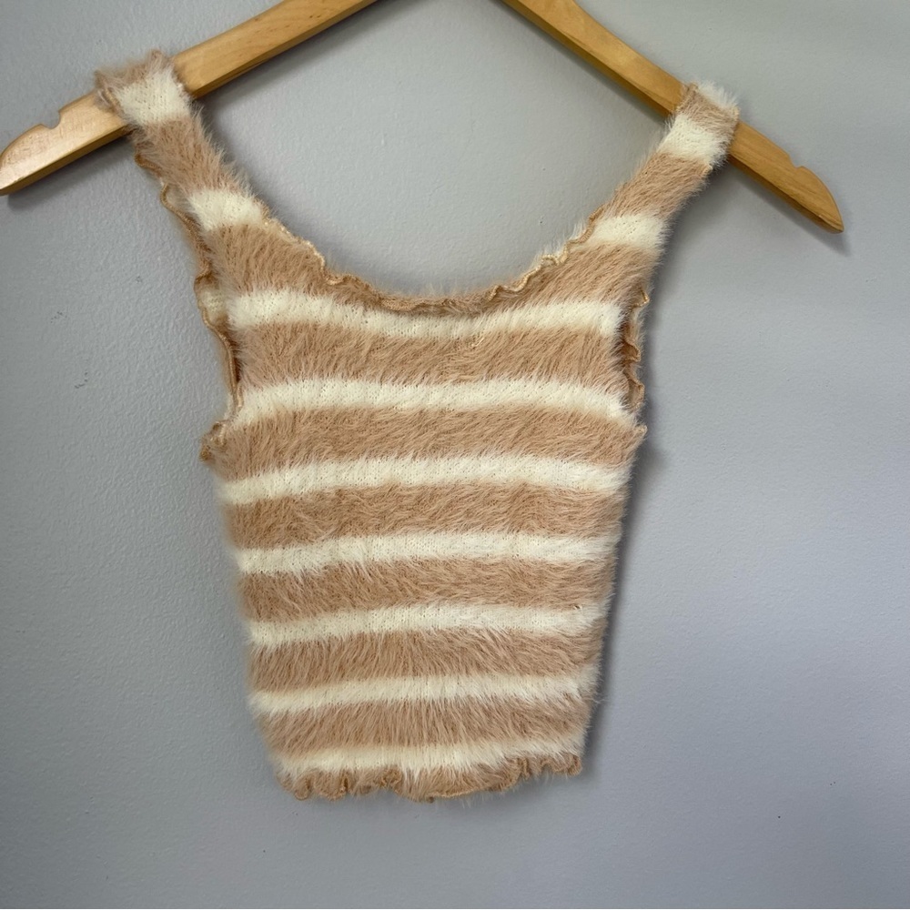 Urban Outfitters Lena fuzzy cropped tank top